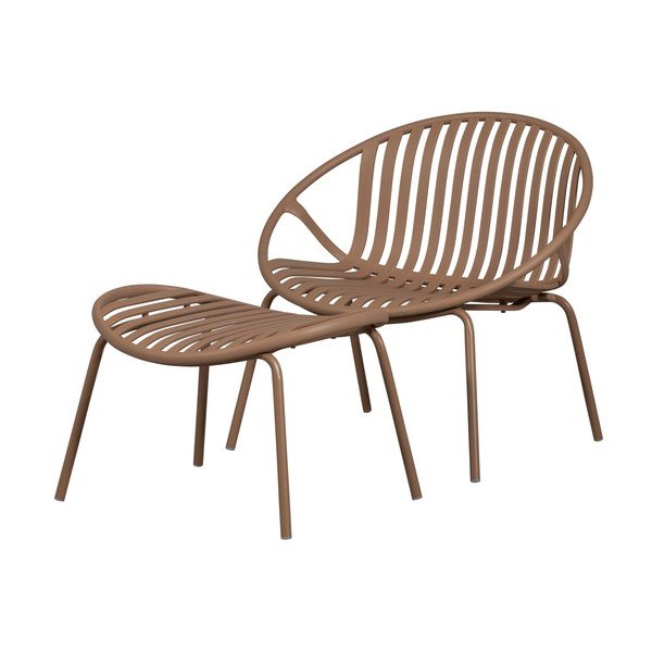 Rožnat plastičen vrtni stol s podstavkom za noge Bruce – WOOOD