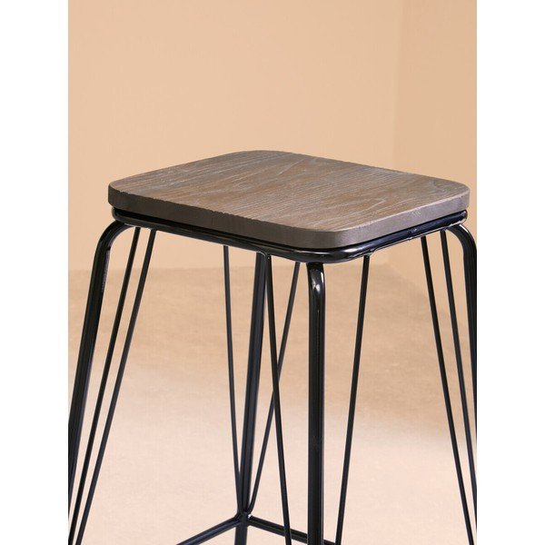 Črn/rjav stolček iz masivnega bresta District – Premier Housewares-image-4