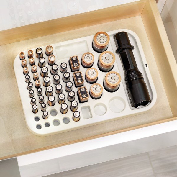 Bel organizator za baterije iDesign Eco Bin, 28,19 x 19,23 cm-image-1
