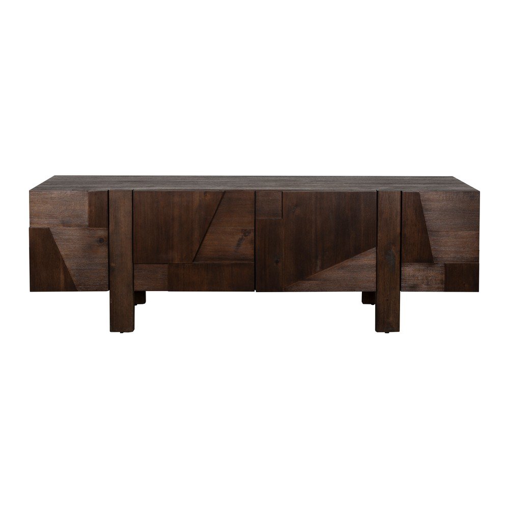 TV omarica iz masivnega lesa v temni naravni barvi 188x60x45 cm Bruneau