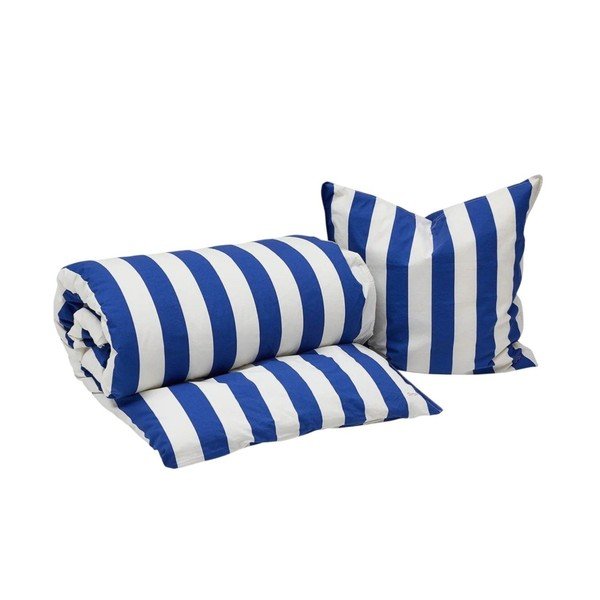 Bela/modra enojna bombažna posteljnina 140x200 cm Shima – OYOY Living Design