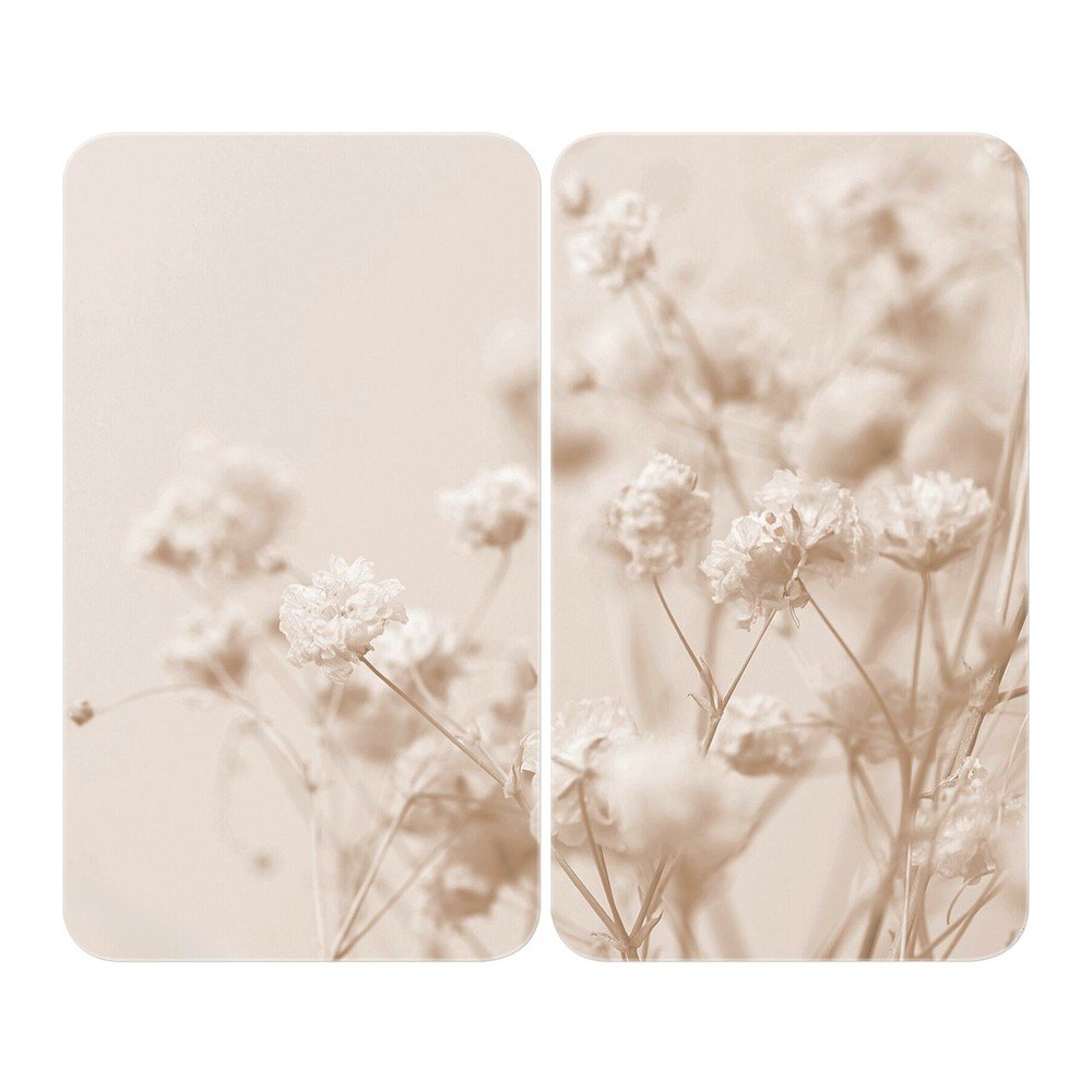 Zaščitna plošča za štedilnik iz kaljenega stekla 52x30 cm Dried Flower