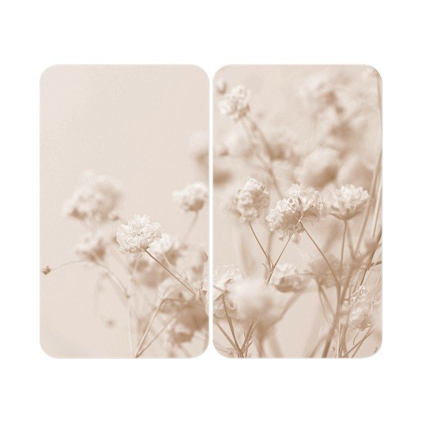Zaščitna plošča za štedilnik iz kaljenega stekla 52x30 cm Dried Flower – Wenko