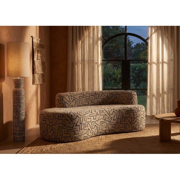 Bež sedežna garnitura iz tkanine bouclé 176 cm Nairobi – Mauro Ferretti-image-1