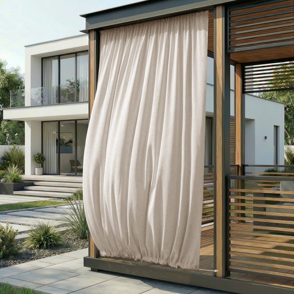 Kremno bela zavesa za delno zatemnitev/zunanja Calisto – Filumi-image-2