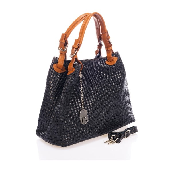 Temno modra usnjena torbica Federica Bass Hydri-image-2