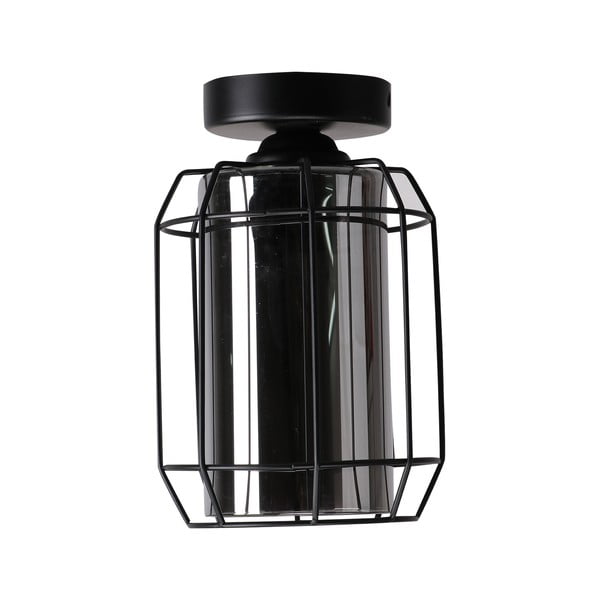 Črna stropna svetilka s steklenim senčnikom ø 15 cm Jonera - Candellux Lighting
