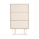 Bela visoka komoda iz masivnega hrasta 60x100 cm Fina – Gazzda