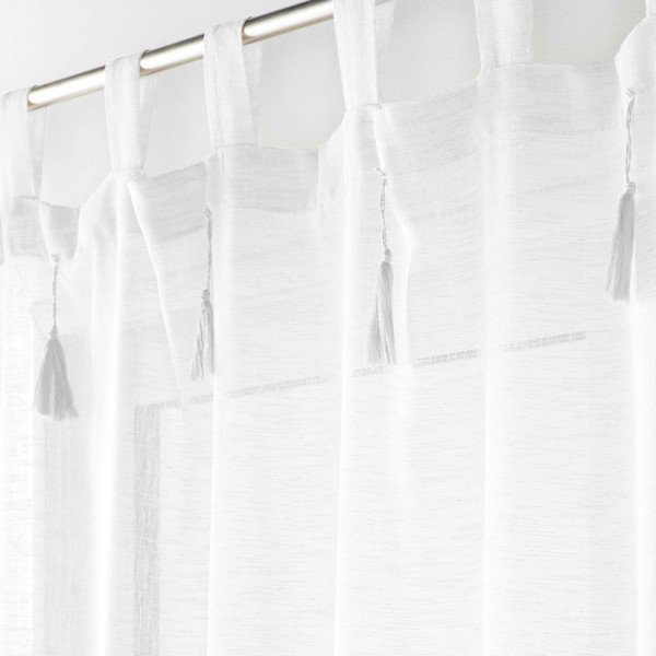 Bela prosojna zavesa 140x240 cm Dalila – douceur d'intérieur-image-1