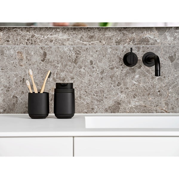 Črna betonska skodelica za zobne ščetke Time - Zone-image-1