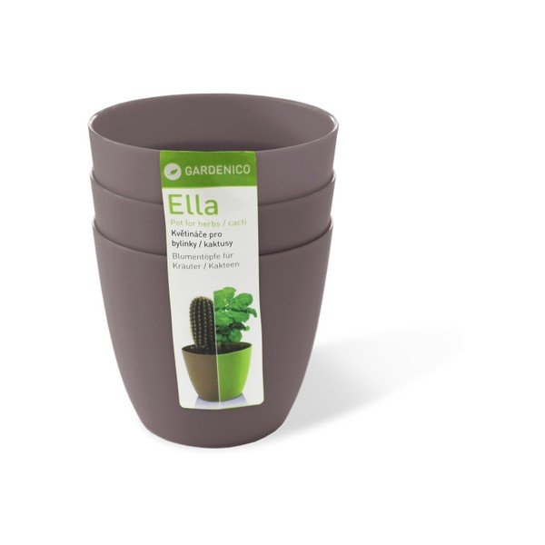 Gardenico Ella Twist'n'Roll Smart System sivo-rjava sadilna posoda s kolesi, ø 40 cm-image-2