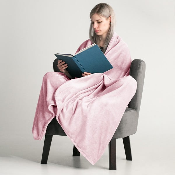 Světle růžová deka z mikrovlákna Decoking Mic, 150 x 200 cm-image-1
