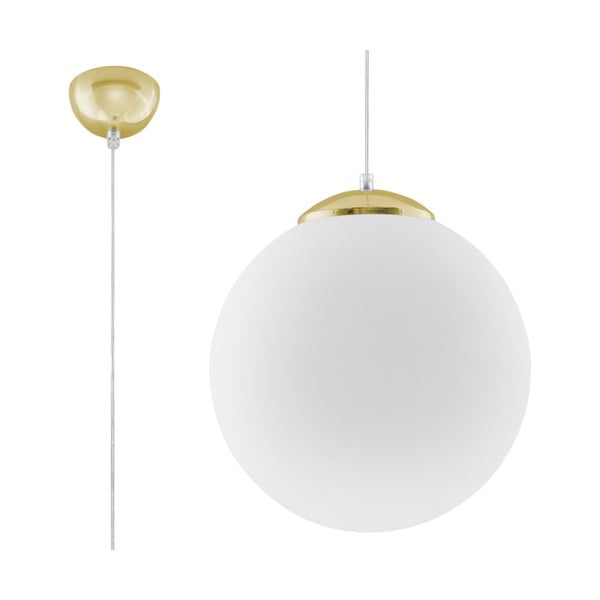 Viseča svetilka v zlati barvi s steklenim senčnikom ø 30 cm Cezab – Nice Lamps