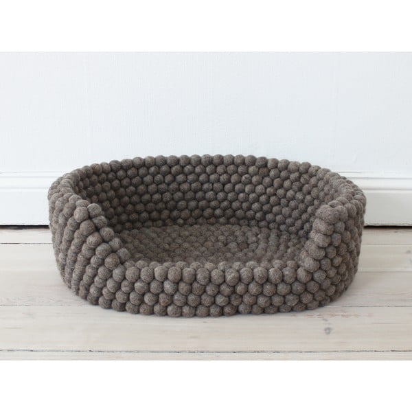 Orehovo rjava postelja za hišne ljubljenčke iz volnenih kroglic Wooldot Ball Pet Basket, 80 x 60 cm