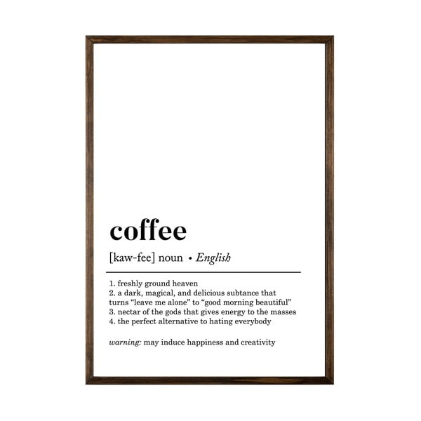 Plakat z okvirjem 50x70 cm Coffee – Wallity