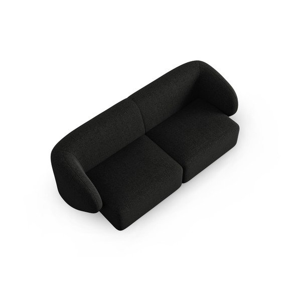 Črna sedežna garnitura iz šenilje 188 cm Paolo – Milo Casa-image-1