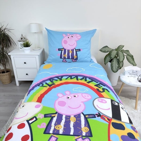 Enojna bombažna otroška posteljnina s svetlečim učinkom 140x200 cm Peppa Pig – Jerry Fabrics-image-3