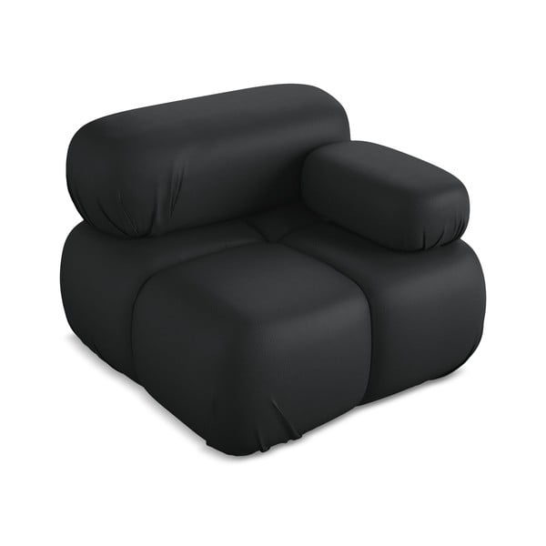 Črn modul za sedežno garnituro iz umetnega usnja (desni kot) Lokua – Makamii-image-2