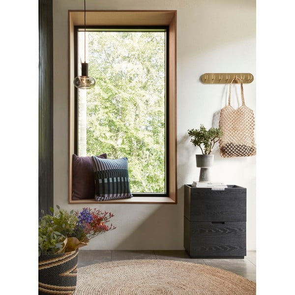 Komplet 2 črno-belih keramičnih cvetličnih loncev Hübsch Pot-image-1