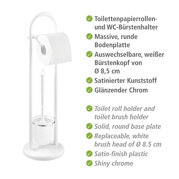Bela WC ščetka z držalom za toaletni papir Wenko Siena-image-3