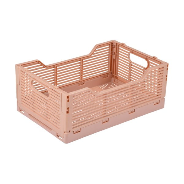 Svetlo rožnata plastična škatla za shranjevanje 40x30x17 cm – Homéa