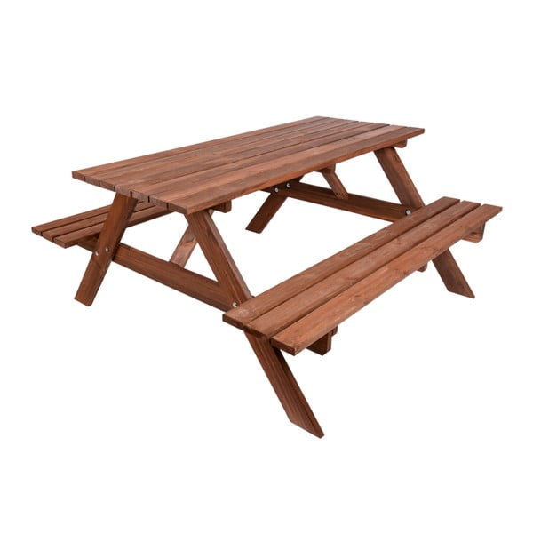 Vrtni jedilni set iz borovega lesa za 6 oseb Piknik - Rojaplast-image-2