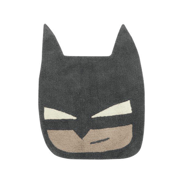 Črna pralna ročno tkana volnena otroška preproga 90x120 cm BatBoy – Lorena Canals