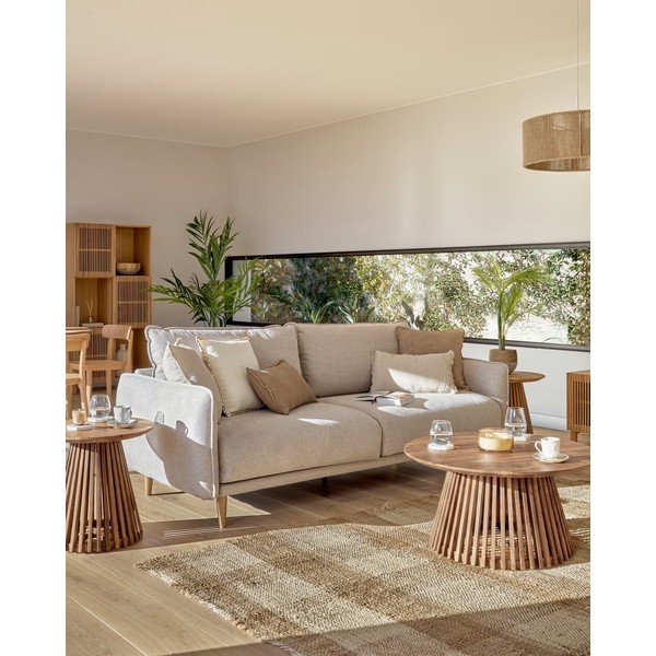 Kavna mizica iz tikovine Kave Home Irune, ⌀ 80 cm-image-4