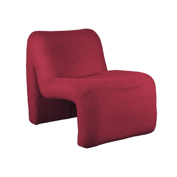 Rdeč/bordo rdeč fotelj iz tkanine bouclé Fuerza – Leitmotiv