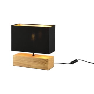 Črna/naravna namizna svetilka s tekstilnim senčilom (višina 30 cm) Woody – Trio