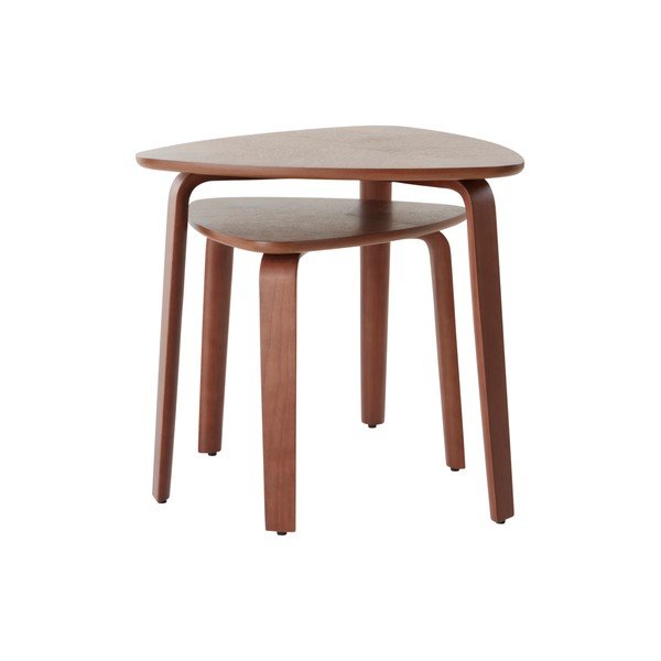 Stranske mizice v kompletu 2 ks v orehovem dekorju 55x56 cm Tulua – Jotex-image-3