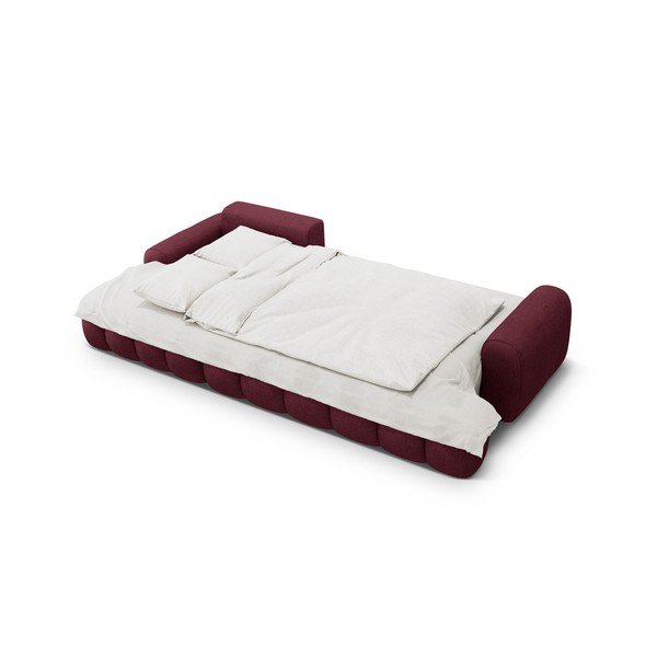 Bordo rdeča raztegljiva/s prostorom za shranjevanje kotna sedežna garnitura (levi kot/z ležalnikom) Linz – Cosmopolitan Design-image-4