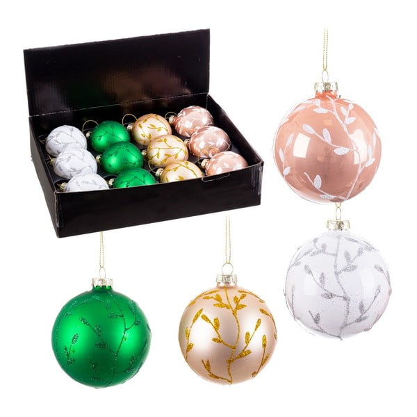 Stekleni okraski za jelko v kompletu 12 ks – Casa Selección-image-1