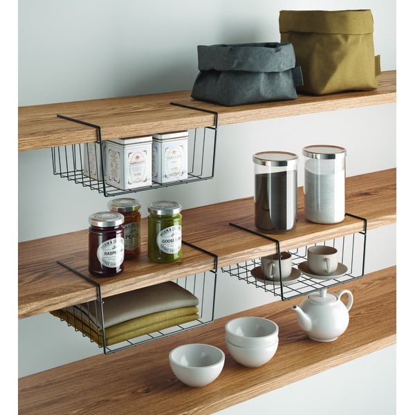 Črna viseča kuhinjska košara Metaltex, dolžina 30 cm-image-2