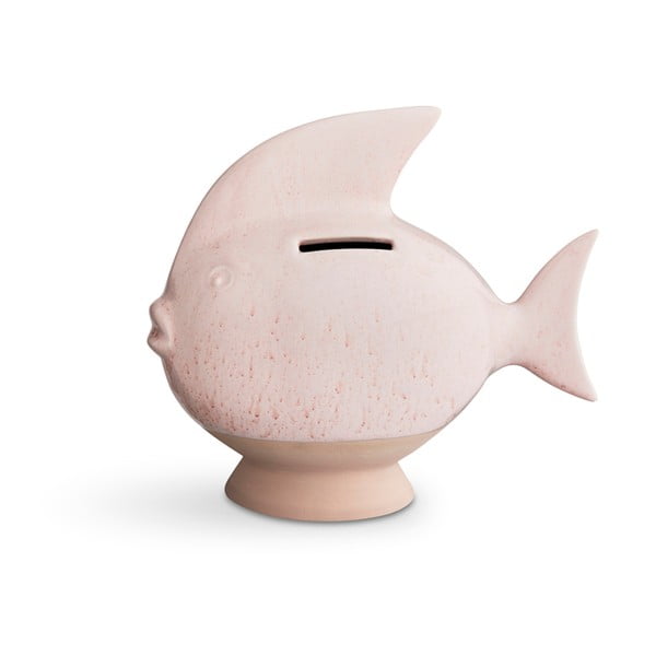 Roza kamnita škatla za denar Kähler Design Moneybank Fish