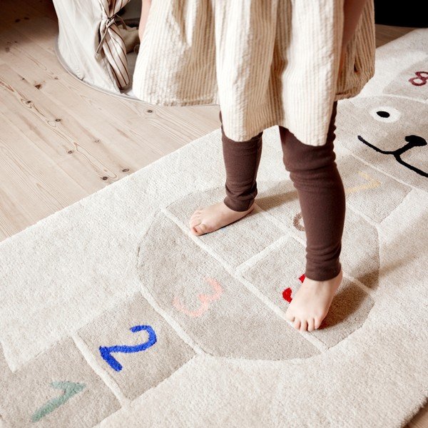 Ročno tkana otroška igralna preproga iz mešanice volne 75x180 cm Rabbit Hopscotch – OYOY Mini-image-1