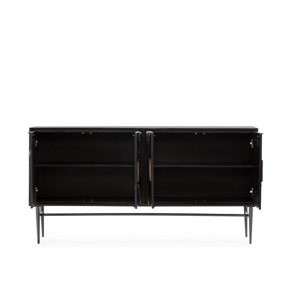 Črna komoda iz masivnega manga 175x90x40 cm Navya – MOME-image-4