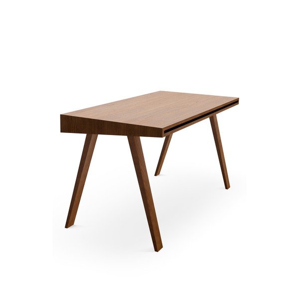 Rjava pisalna miza z nogami iz jesenovega lesa EMKO 4.9, 140 x 70 cm-image-3