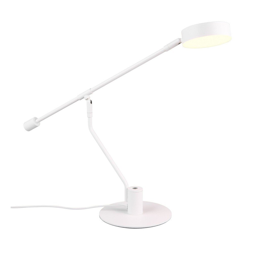 Mat bela LED namizna svetilka z upogljivo konstrukcijo (višina 64 cm) Manduro