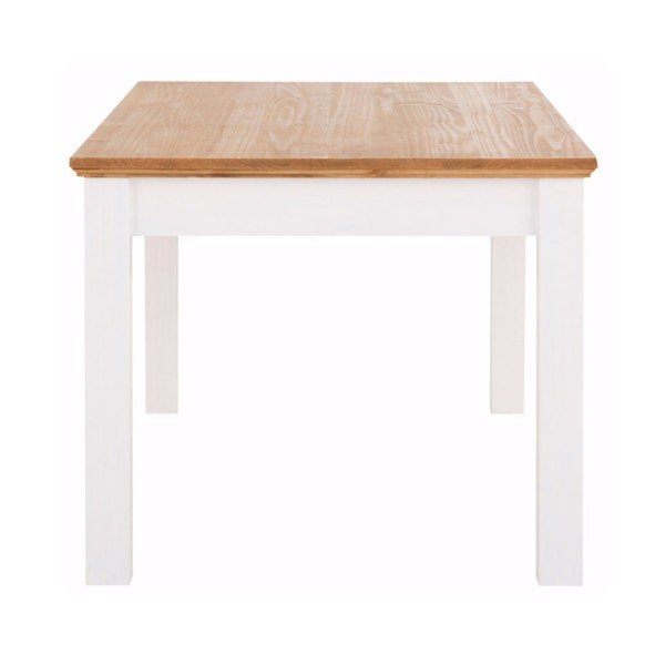 Bela jedilna miza iz masivnega bora s predalom Støraa Suzie-image-3