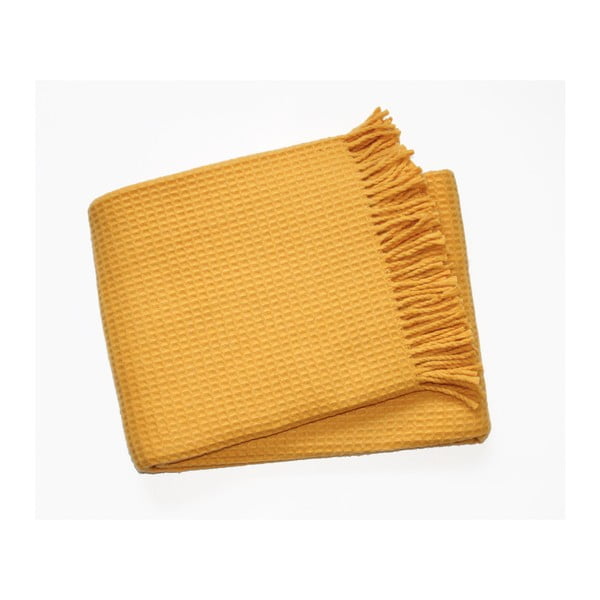 Rumena pletena odeja Euromant Waffle, 140 x 160 cm-image-4