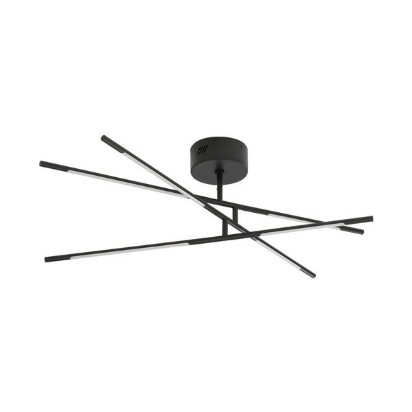 Črna kovinska LED zatemnitvena stropna svetilka s senčilom iz akrilnega stekla 77x84 cm Raccio – Nova Luce