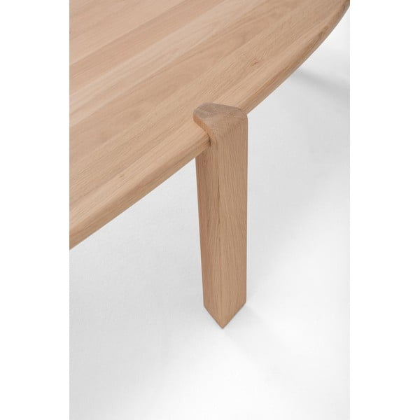 Klubska mizica iz masivnega hrasta v naravni barvi 80x150 cm Kulin – Gazzda-image-4