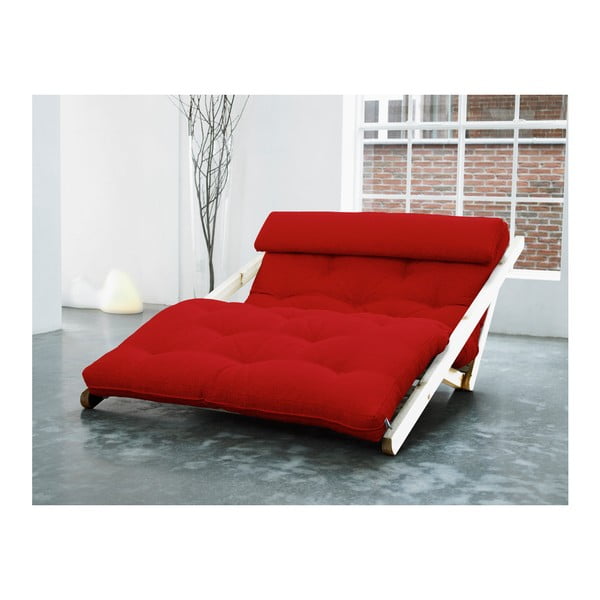 Ležalnik Karup Figo, surov/rdeč, 120 cm-image-1