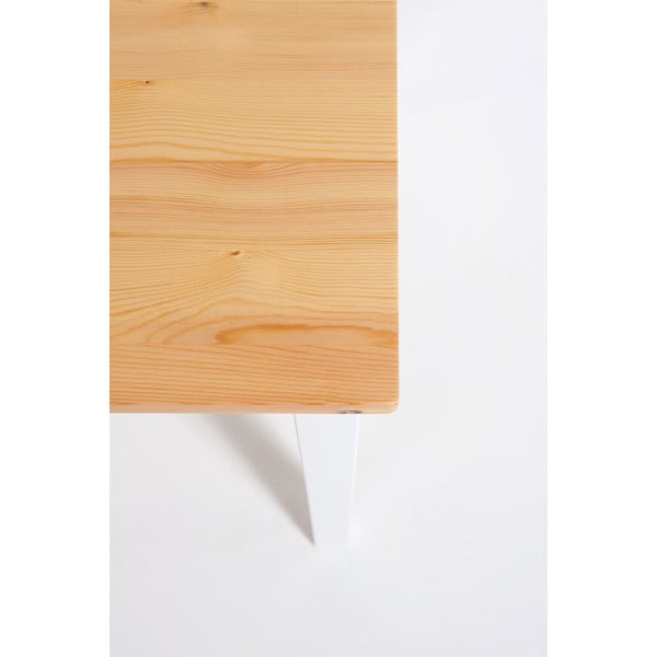 Raztegljiva jedilna miza iz borovega lesa z belo konstrukcijo Bonami Essentials Brisbane, 120 (200) x 70 cm-image-3