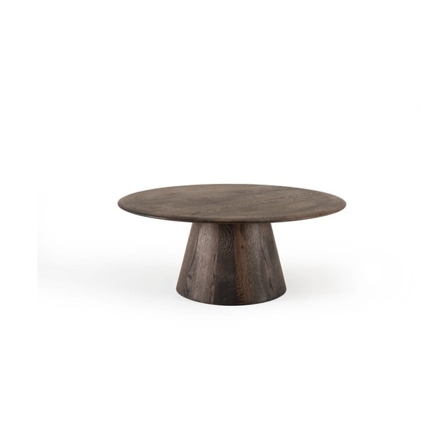 Rjava okrogla mizica iz masivnega hrasta ø 80 cm Mushroom – Gazzda-image-3