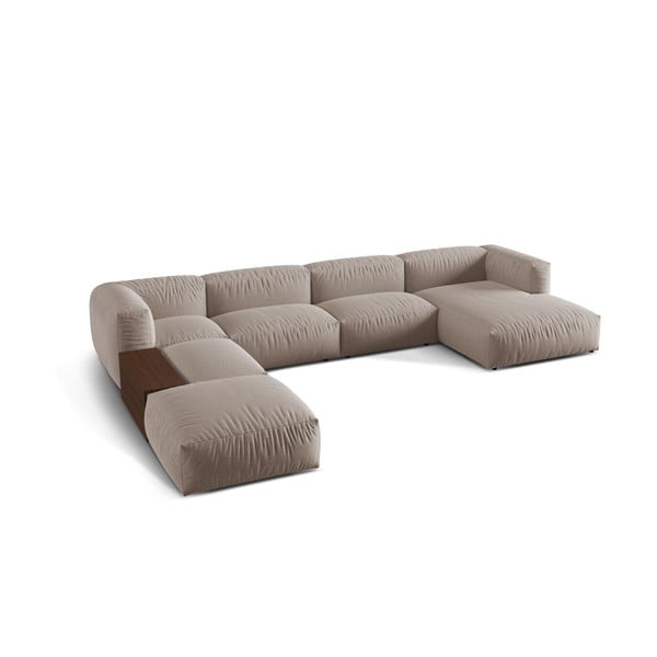 Bež kotna sedežna garnitura (levi kot/v obliki črke "U") Martina – Micadoni Home-image-2