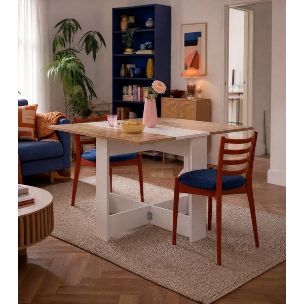 Raztegljiva jedilna miza z mizno ploščo v hrastovem dekorju 76x28 cm Papillon – TemaHome-image-4