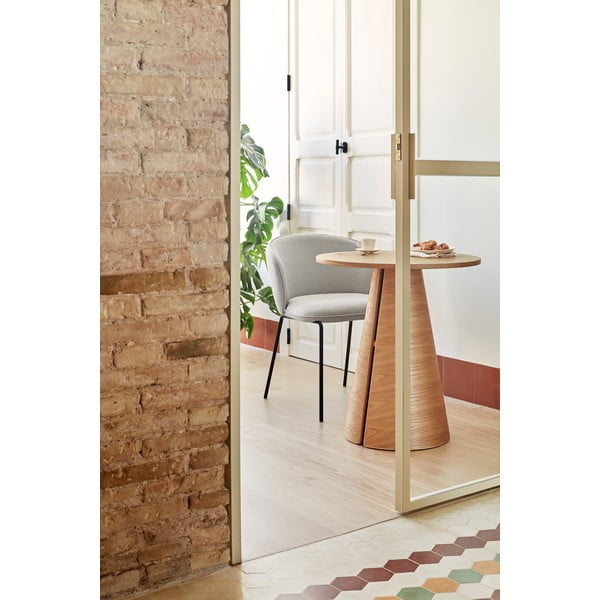 Okrogla jedilna miza v hrastovem dekorju v naravni barvi ø 65 cm Cep – Teulat-image-1