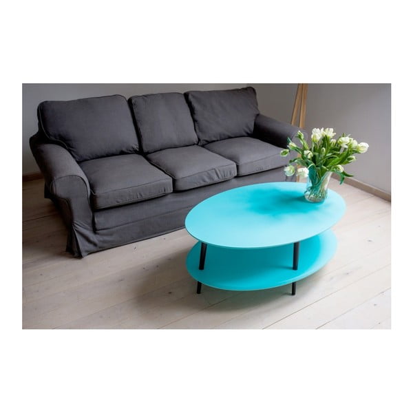 Bela kavna mizica s polico Ragaba OVO-image-2